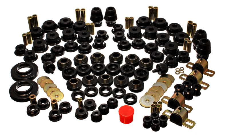 Jeep Wrangler Full Vehicle Bushing Kit - Front + Rear - Energy Suspension - Hyper-Flex Master Set (Performance Polyurethane) - Black - `07-`11